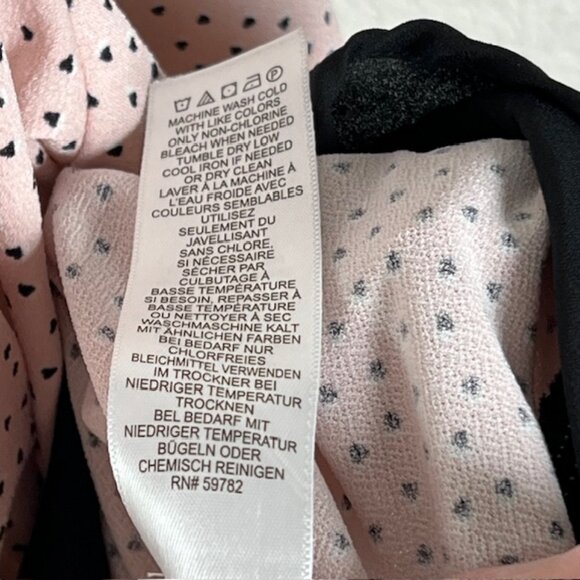 Adrianna Papell Womens Pink Blouse with Black Hearts Pattern Plus Size 2X - Picture 6 of 6